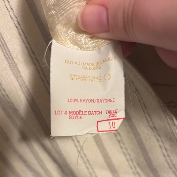 Petite Sophisticate Beige Pinstripe Blazer - Picture 3 of 6